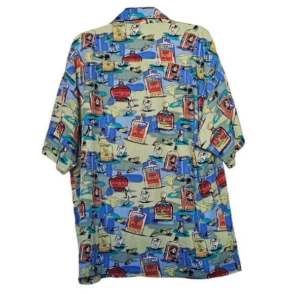 Big Dogs Mens X-Large Button-Down Hawaiian Shirt With Cocktail Print 100% Rayon - Picture 3 of 4